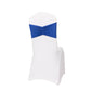 5 Pack Royal Blue Wide Ruffled Fitted Spandex Chair Sash Band - 8"x13"