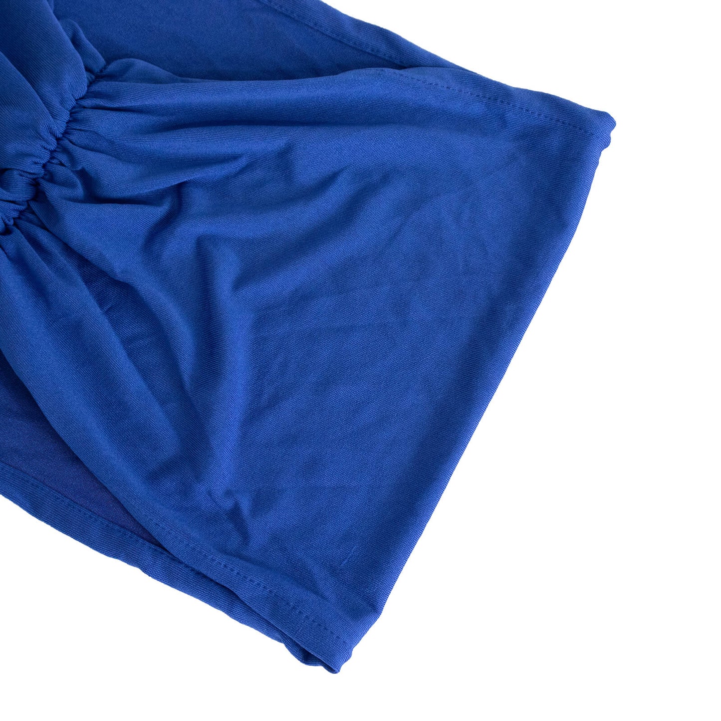 5 Pack Royal Blue Wide Ruffled Fitted Spandex Chair Sash Band - 8"x13"