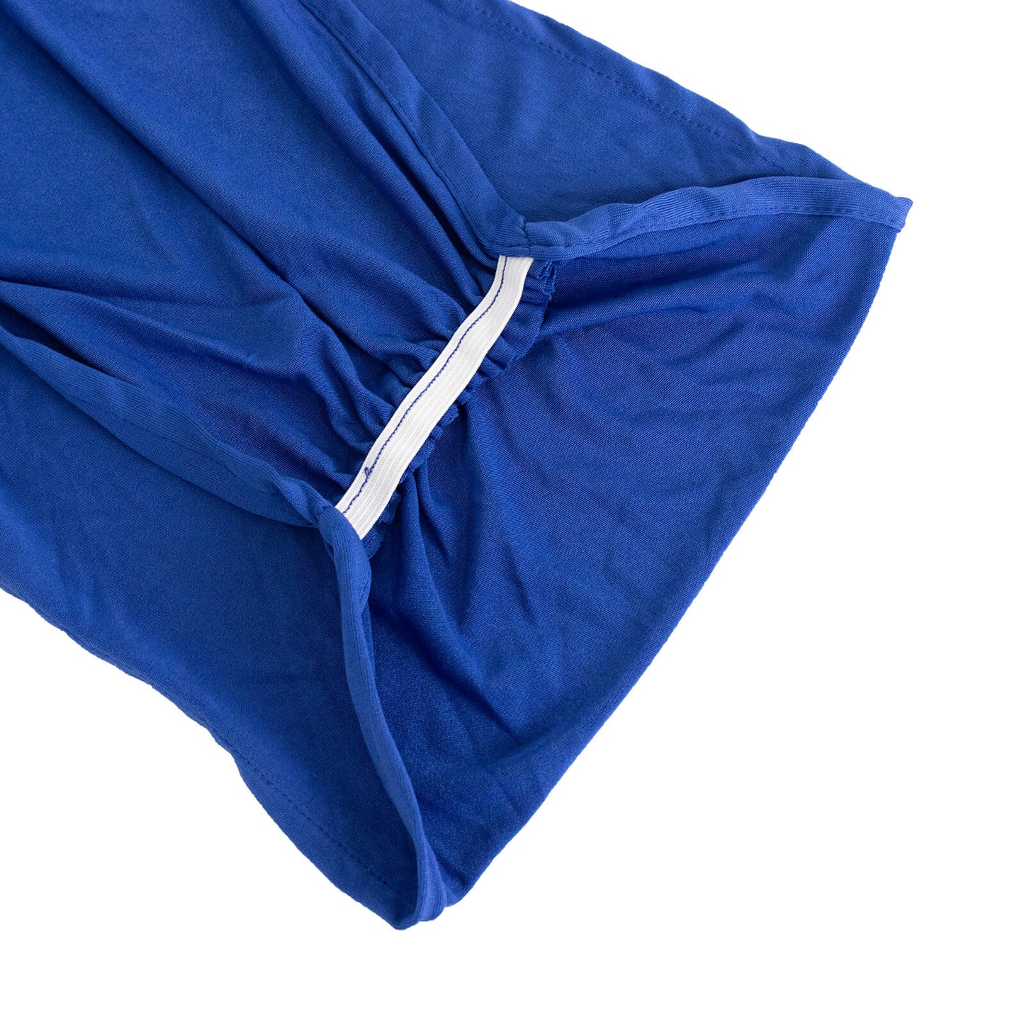 5 Pack Royal Blue Wide Ruffled Fitted Spandex Chair Sash Band - 8"x13"
