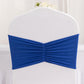 5 Pack Royal Blue Wide Ruffled Fitted Spandex Chair Sash Band - 8"x13"