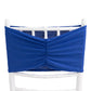 5 Pack Royal Blue Wide Ruffled Fitted Spandex Chair Sash Band - 8"x13"