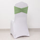 5 Pack Sage Green Wide Ruffled Fitted Spandex Chair Sash Band - 8"x13"