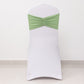 5 Pack Sage Green Wide Ruffled Fitted Spandex Chair Sash Band - 8"x13"