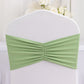 5 Pack Sage Green Wide Ruffled Fitted Spandex Chair Sash Band - 8"x13"