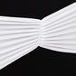 5 Pack White Wide Ruffled Fitted Spandex Chair Sash Band - 8"x13"