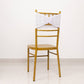 5 Pack White Wide Ruffled Fitted Spandex Chair Sash Band - 8"x13"