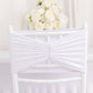 5 Pack White Wide Ruffled Fitted Spandex Chair Sash Band - 8"x13"