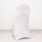 5 Pack White Wide Ruffled Fitted Spandex Chair Sash Band - 8"x13"