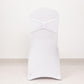 5 Pack White Wide Ruffled Fitted Spandex Chair Sash Band - 8"x13"