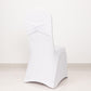 5 Pack White Wide Ruffled Fitted Spandex Chair Sash Band - 8"x13"