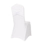 5 Pack White Wide Ruffled Fitted Spandex Chair Sash Band - 8"x13"