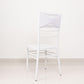 5 Pack White Wide Ruffled Fitted Spandex Chair Sash Band - 8"x13"
