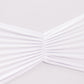 5 Pack White Wide Ruffled Fitted Spandex Chair Sash Band - 8"x13"