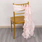 5 Pack Blush Curly Willow Chiffon Satin Chair Sashes