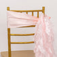 5 Pack Blush Curly Willow Chiffon Satin Chair Sashes