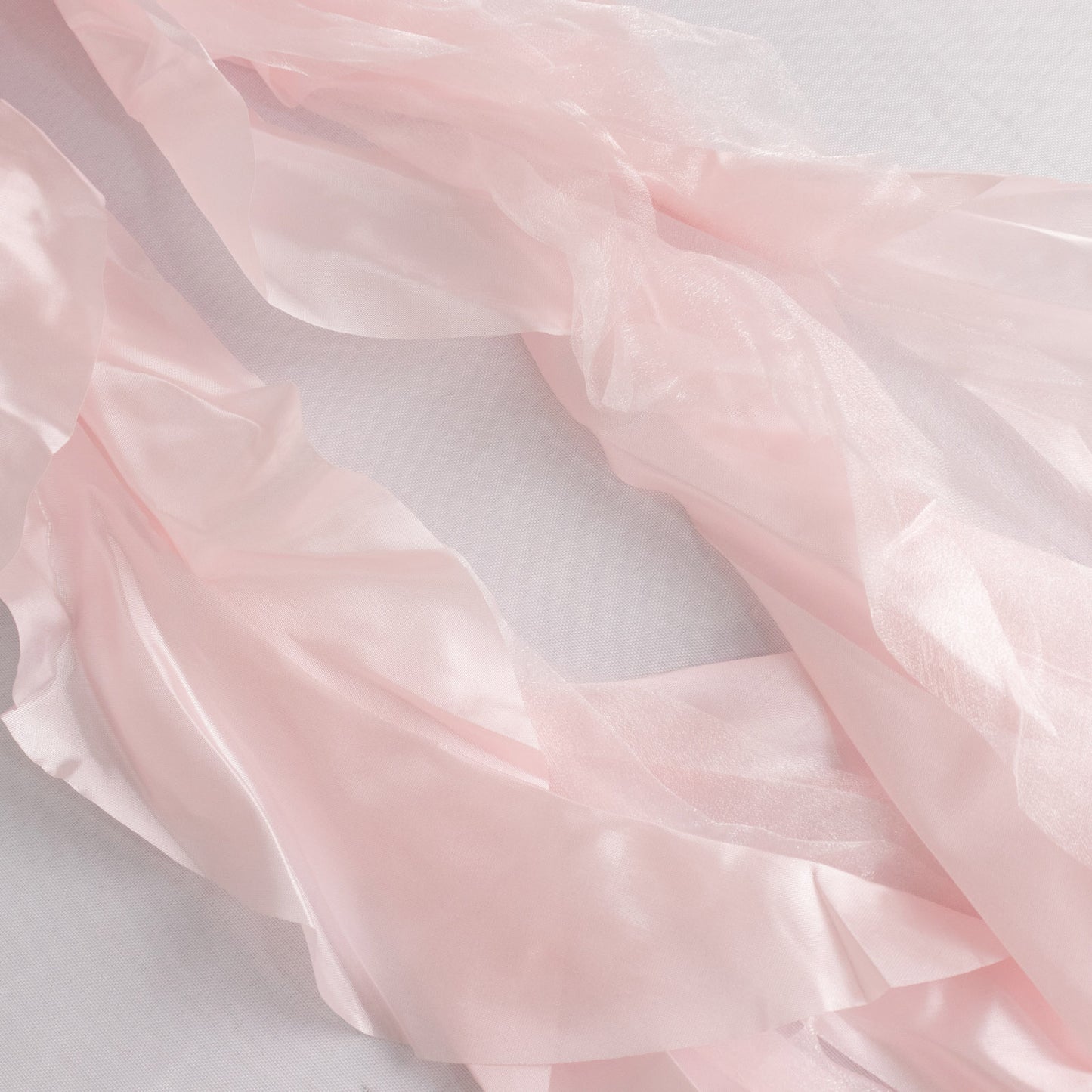 5 Pack Blush Curly Willow Chiffon Satin Chair Sashes