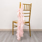 5 Pack Blush Curly Willow Chiffon Satin Chair Sashes
