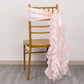 5 Pack Blush Curly Willow Chiffon Satin Chair Sashes