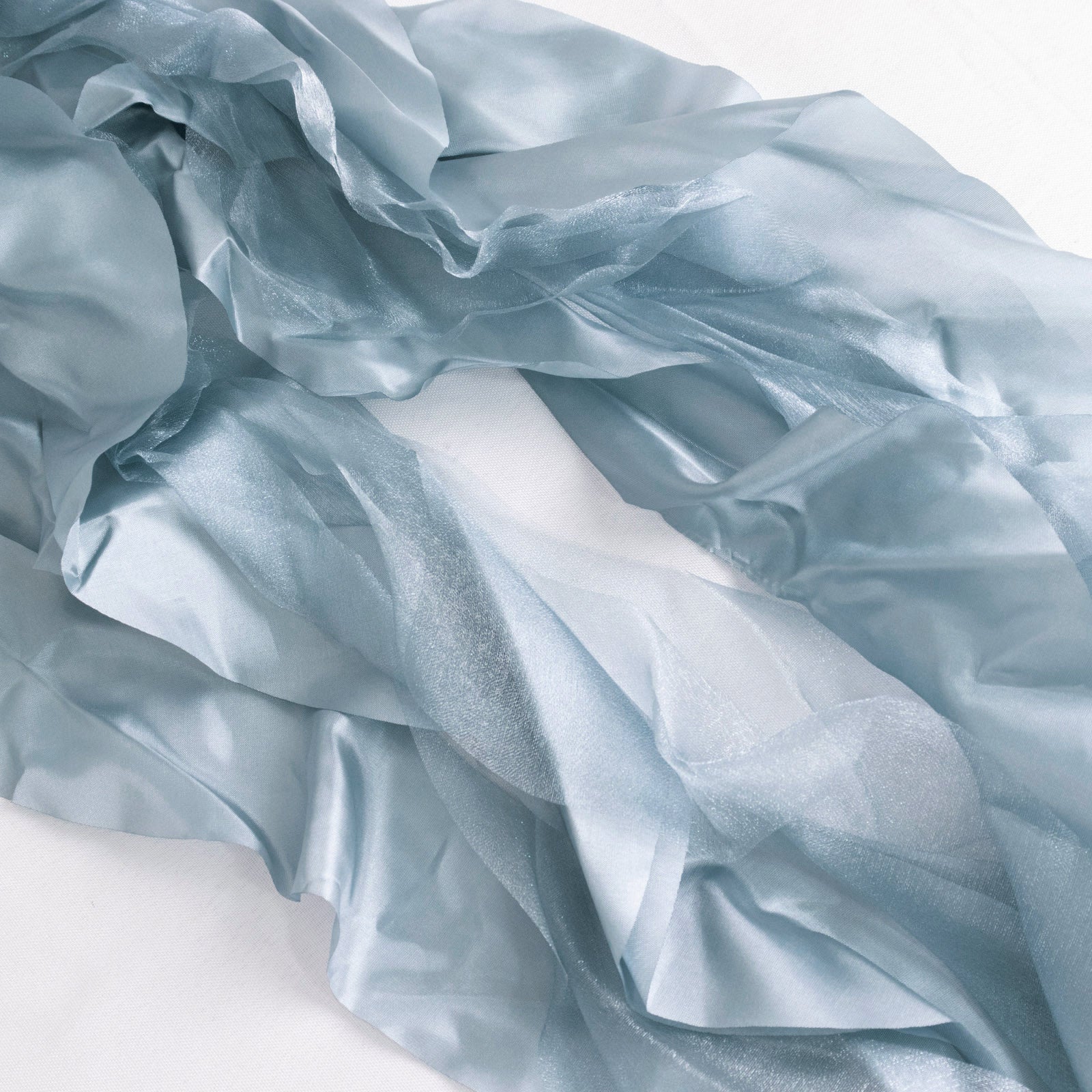 Dusty blue chiffon satin chair sashes, 5 pack.