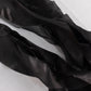 Black chiffon satin chair sashes, perfect for elegant events.