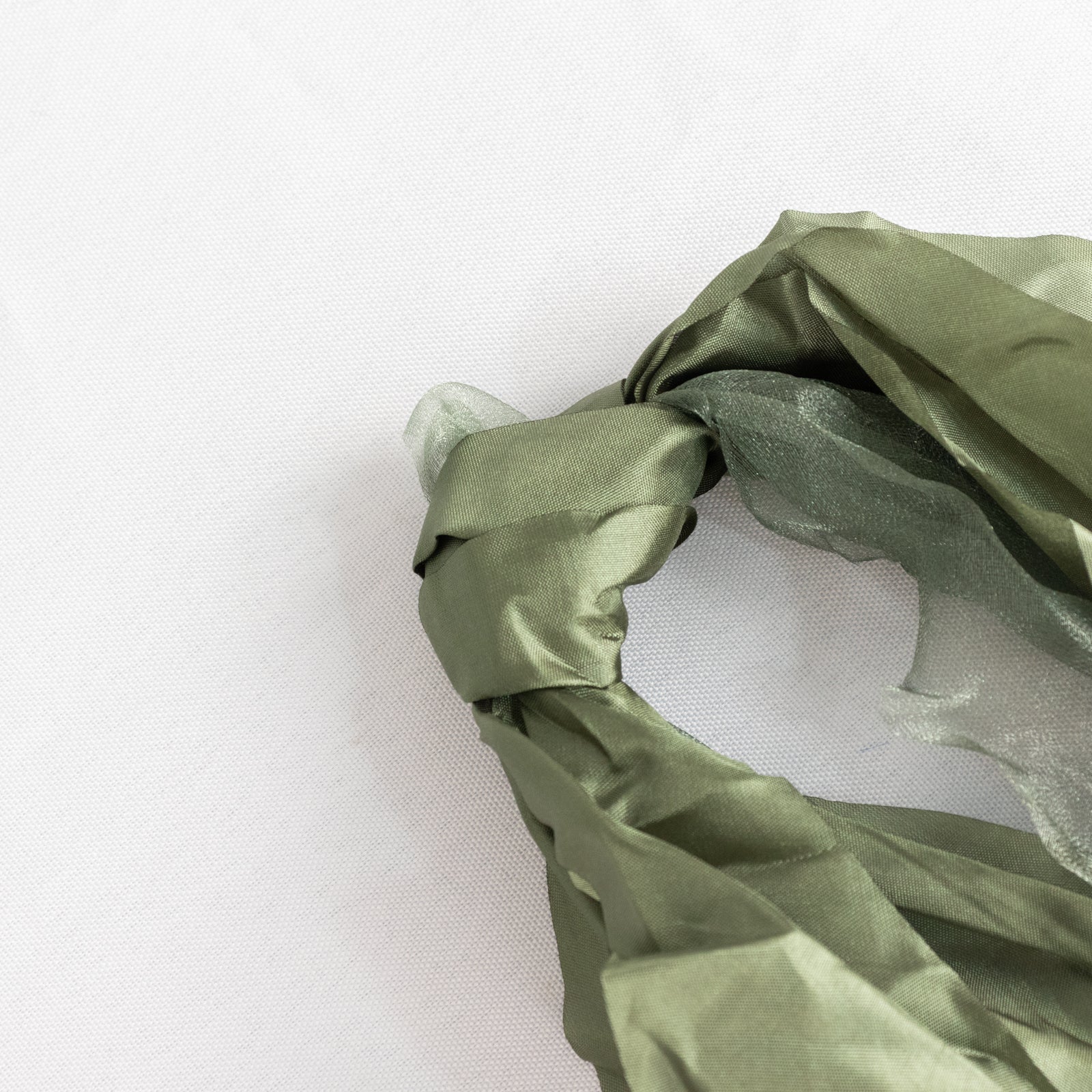 Dusty sage green curly willow chiffon satin chair sashes