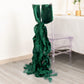 emerald green curly chiffon satin chair sash