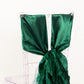Emerald green chiffon satin chair sashes for elegant decor.