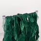 Emerald green chiffon satin chair sashes in a 5-pack.