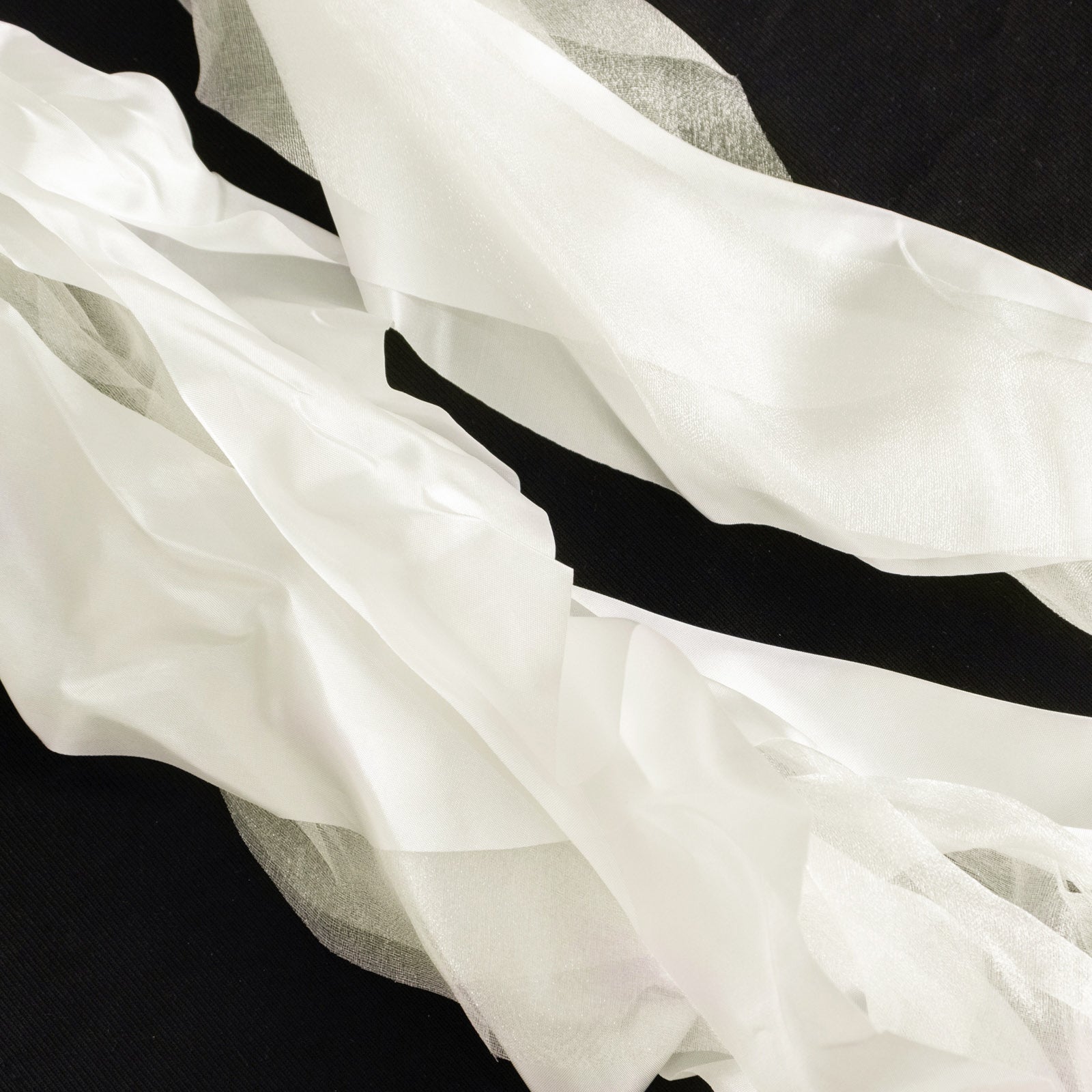 Ivory chiffon satin chair sashes, 5 pack.