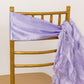 Lavender lilac chiffon satin chair sashes on a gold chair.