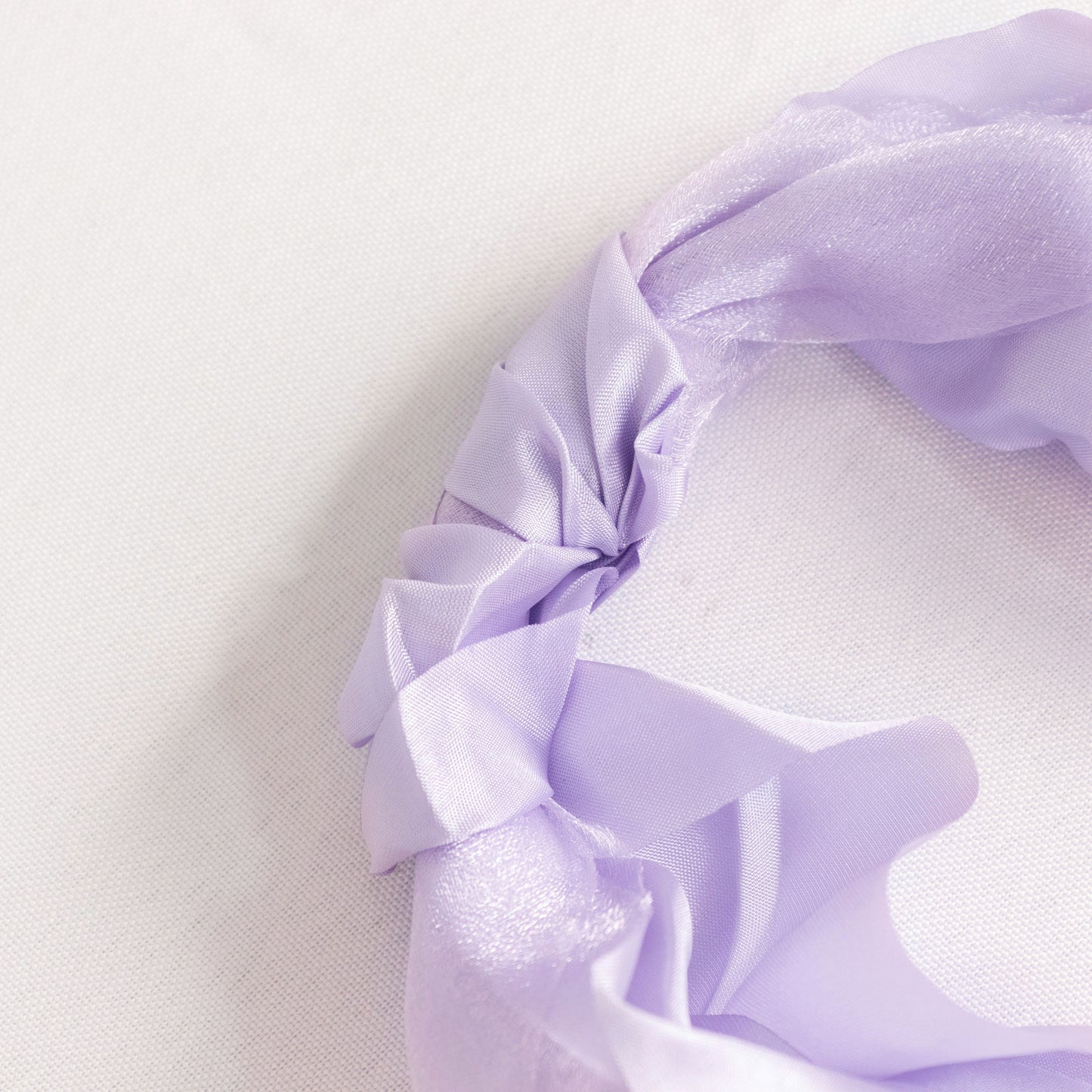 Lavender satin chair sashes in a 5-pack.