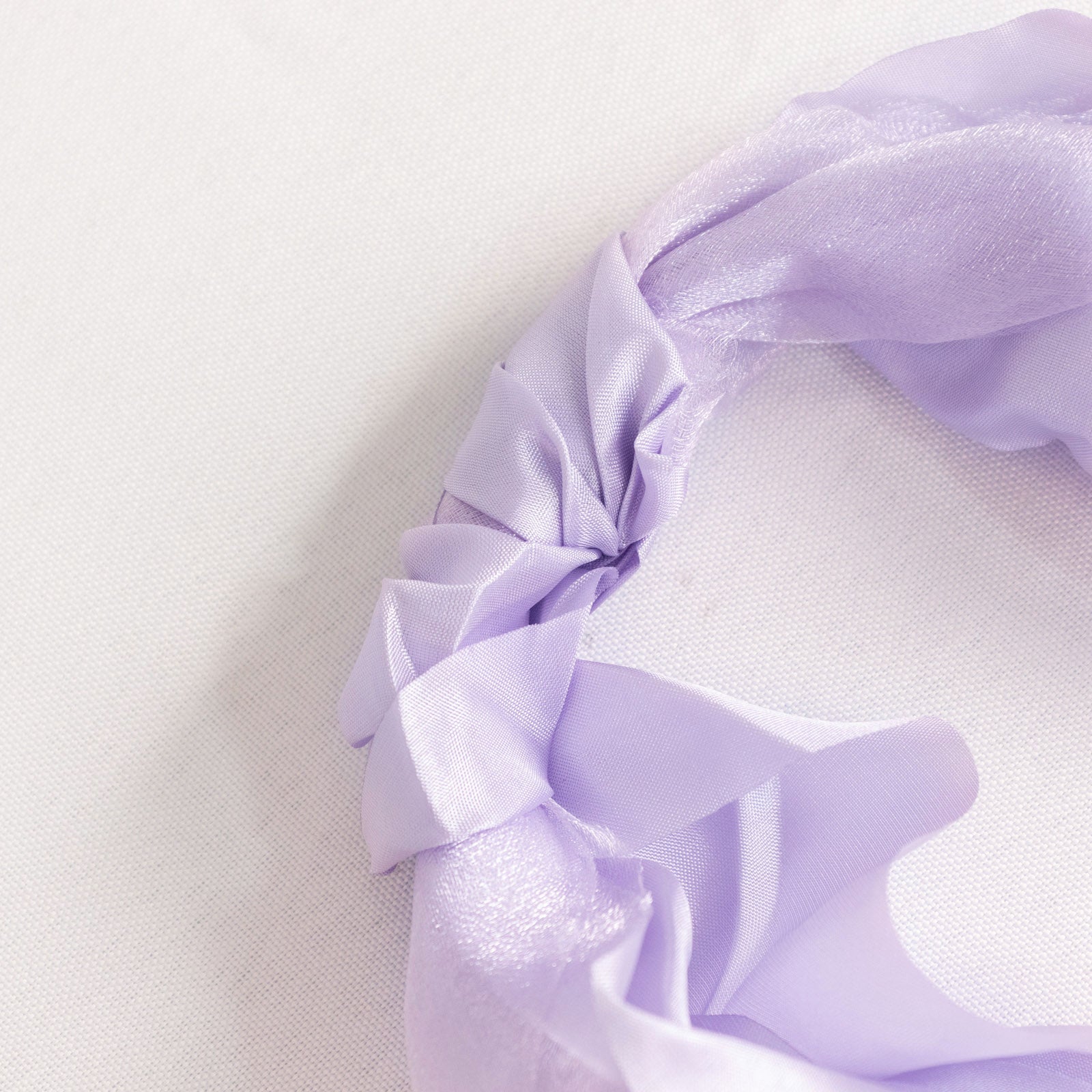 Lavender satin chair sashes in a 5-pack.