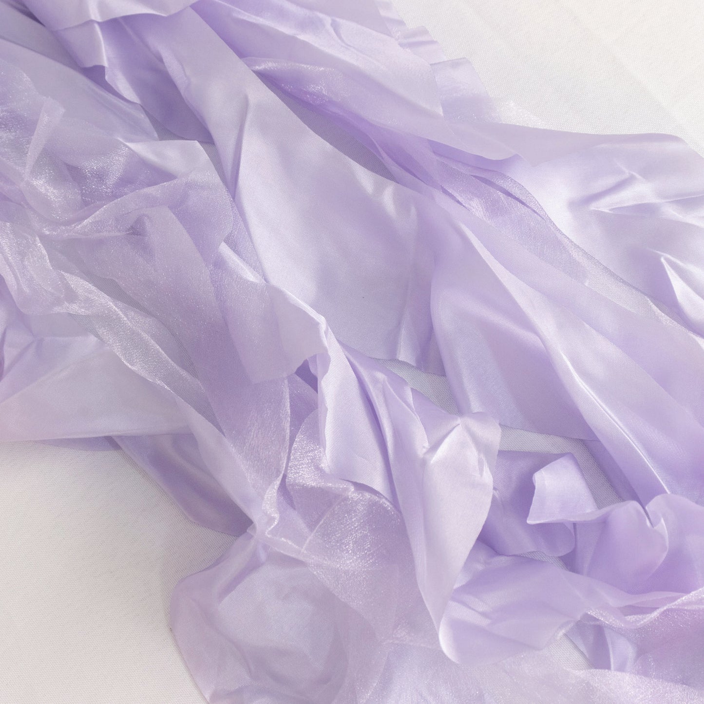 Lavender lilac chiffon satin chair sashes in a 5-pack.