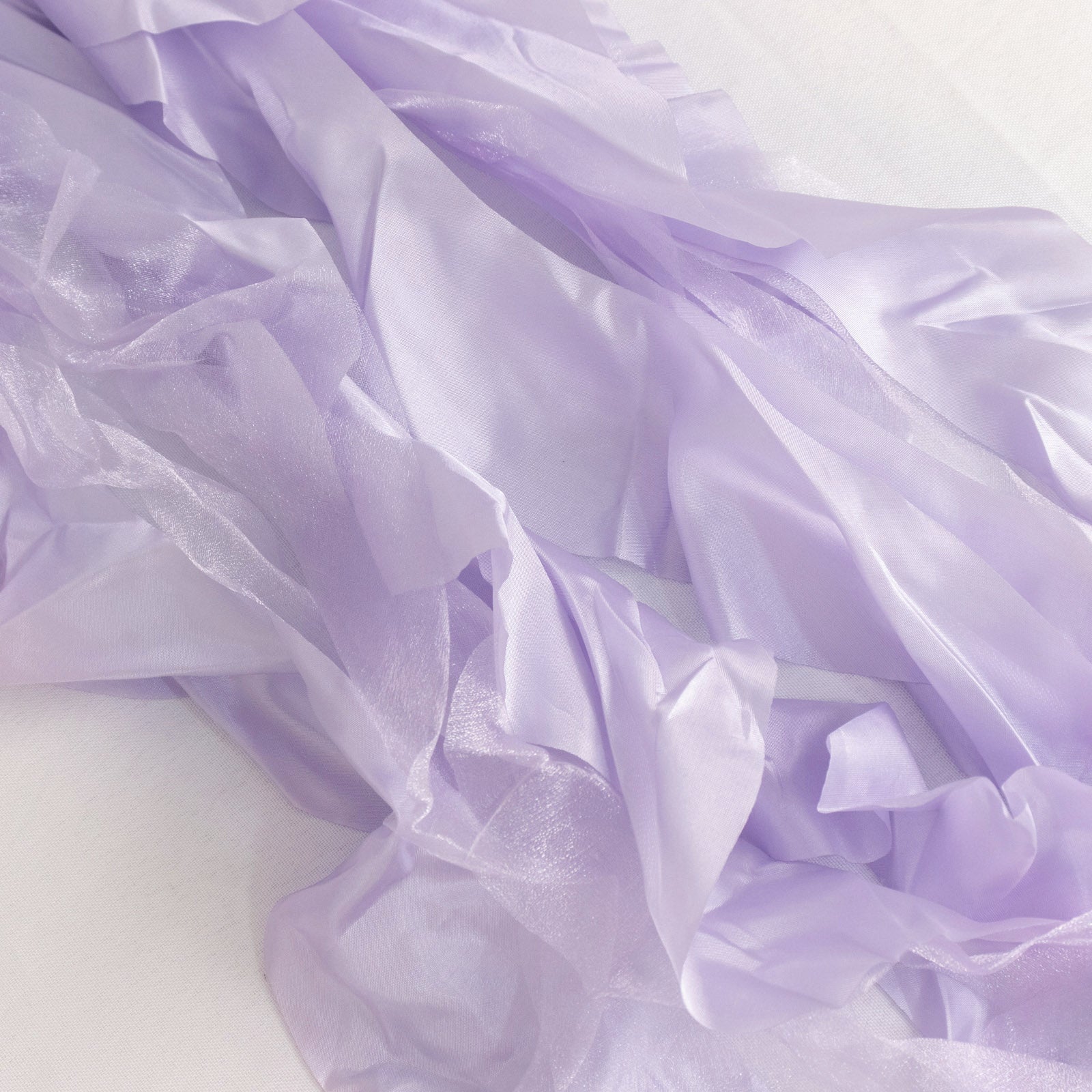 Lavender lilac chiffon satin chair sashes in a 5-pack.
