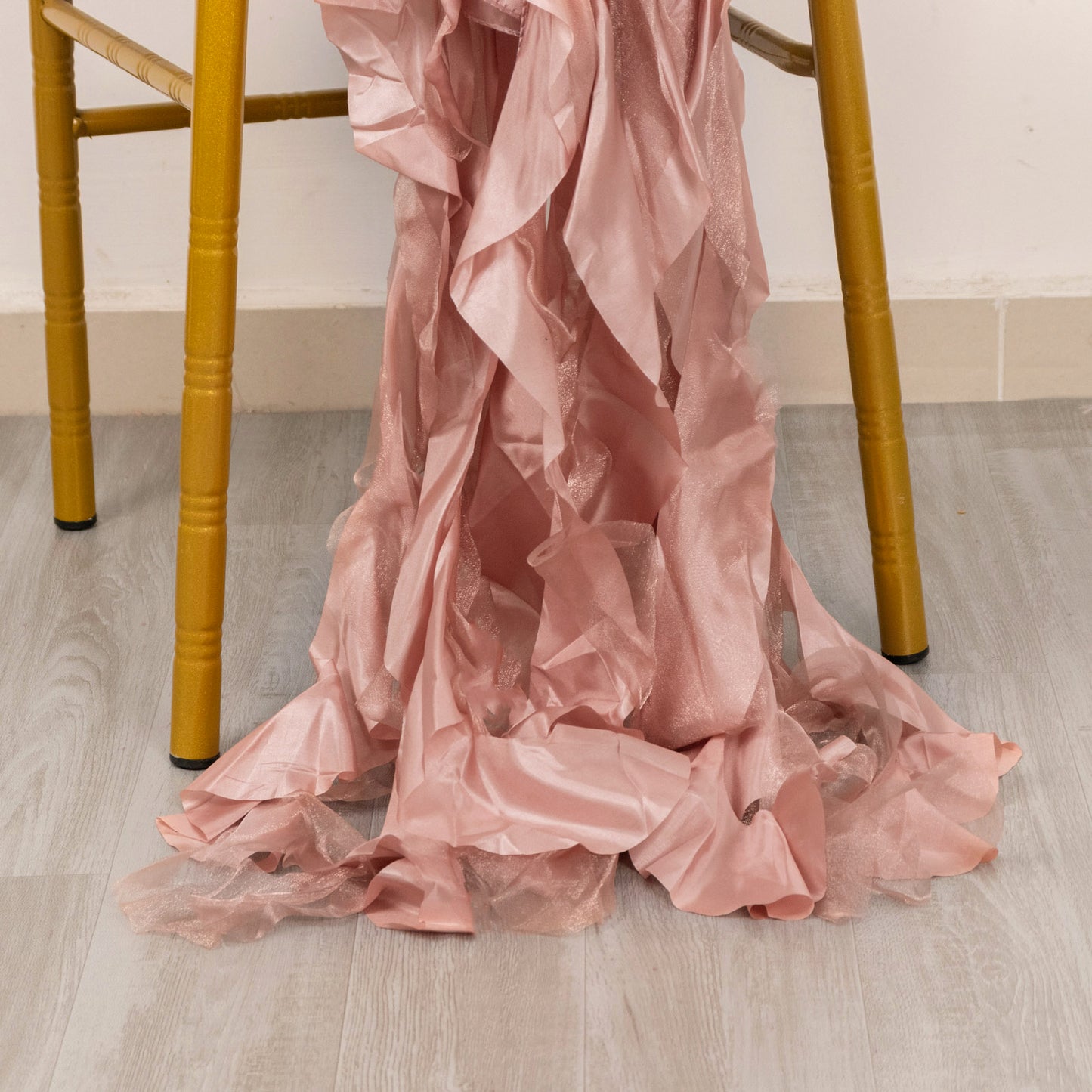 5 Pack Mauve Curly Willow Chiffon Satin Chair Sashes