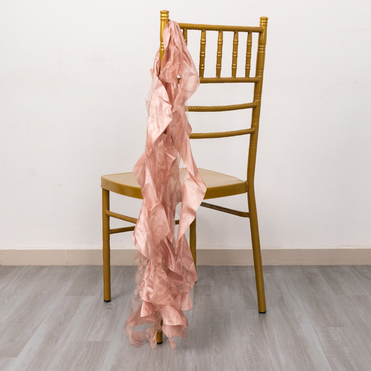 5 Pack Mauve Curly Willow Chiffon Satin Chair Sashes