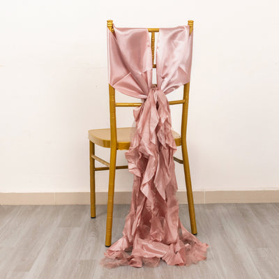 Elegant Design of Mauve Curly Willow Chair Sashes