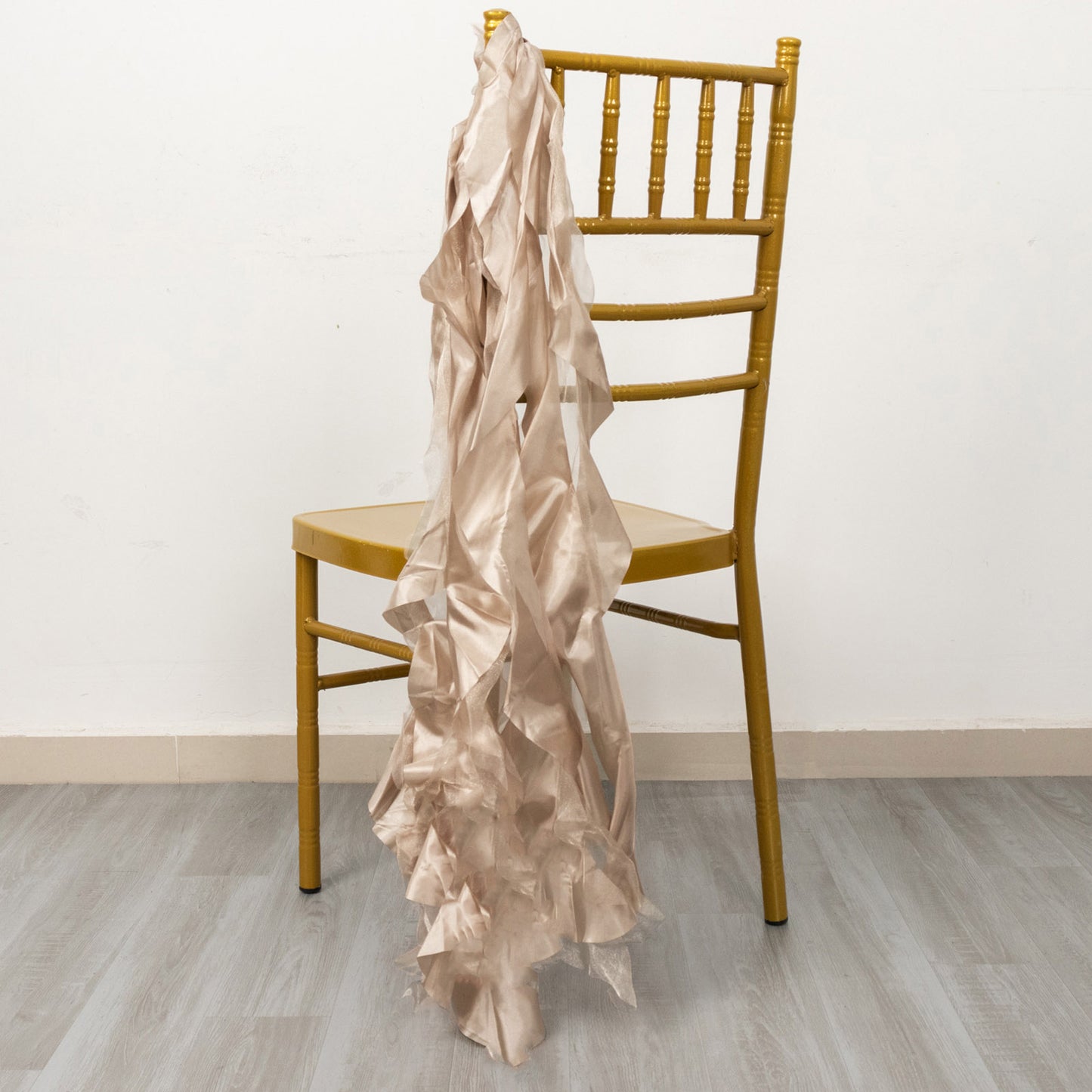 5 Pack Nude Curly Willow Chiffon Satin Chair Sashes