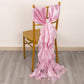 Pink curly chiffon satin chair sash for elegant decor.