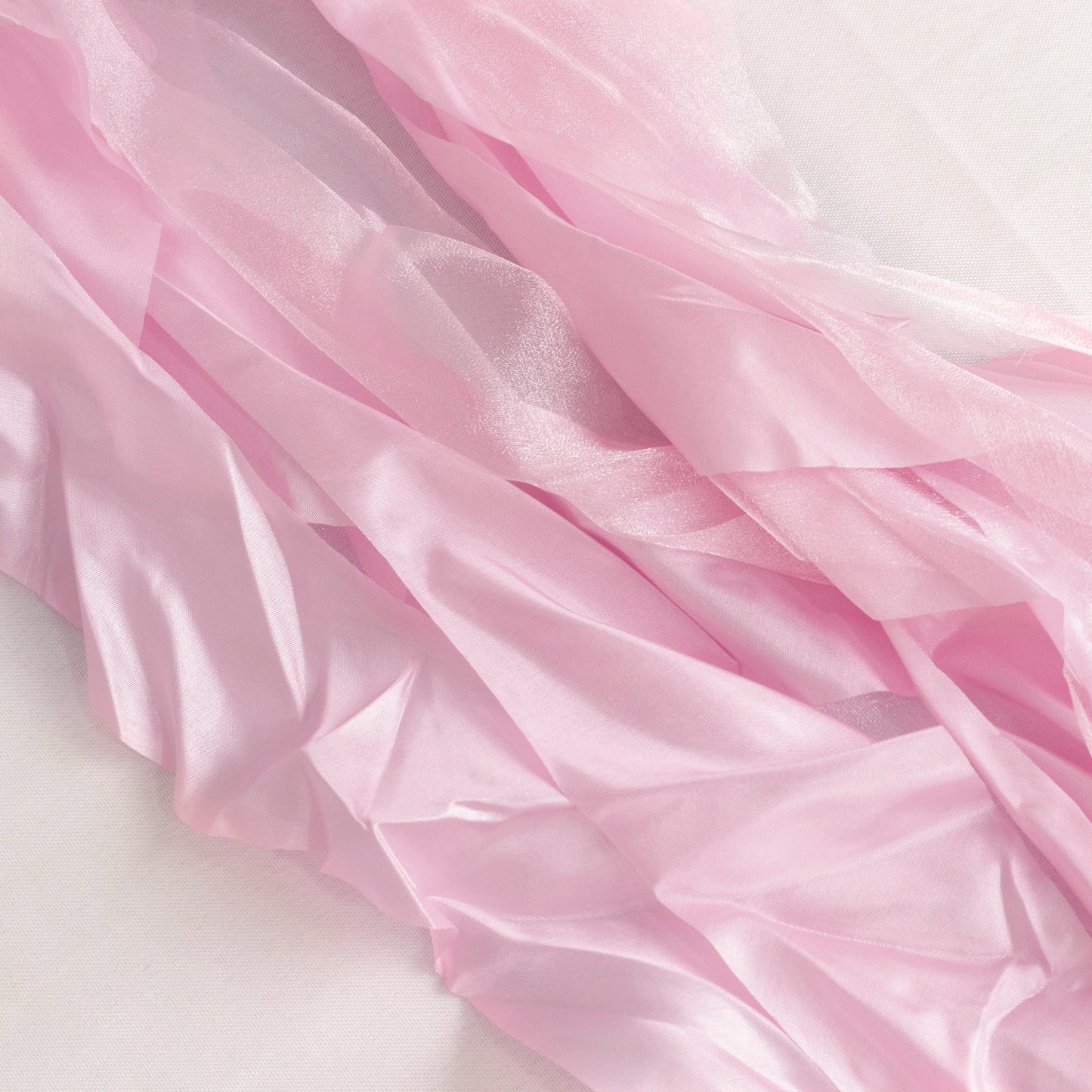 Pink chiffon satin chair sashes in a 5 pack.
