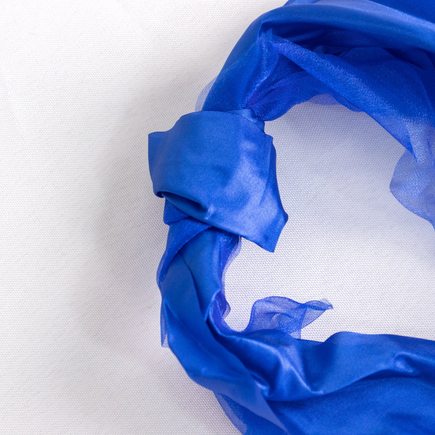 Royal blue chiffon satin chair sashes in a 5-pack.