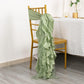 5 Pack Sage Green Curly Willow Chiffon Satin Chair Sashes