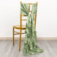 5 Pack Sage Green Curly Willow Chiffon Satin Chair Sashes