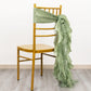 5 Pack Sage Green Curly Willow Chiffon Satin Chair Sashes
