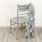 5 Pack Silver Curly Willow Chiffon Satin Chair Sashes