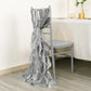 5 Pack Silver Curly Willow Chiffon Satin Chair Sashes