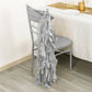 5 Pack Silver Curly Willow Chiffon Satin Chair Sashes