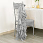 5 Pack Silver Curly Willow Chiffon Satin Chair Sashes
