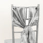 5 Pack Silver Curly Willow Chiffon Satin Chair Sashes