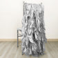 5 Pack Silver Curly Willow Chiffon Satin Chair Sashes
